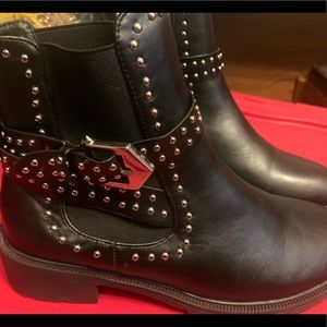 Studded biker boots